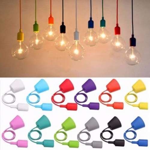 Silicone Colourful Ceiling Pendant E27 Lamp Holder DIY Ceiling. Collections are allowed