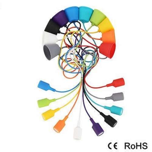 Silicone Colourful Ceiling Pendant E27 Lamp Holder DIY Ceiling. Collections are allowed