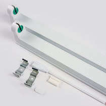LED Fluorescent Tube Fitting 4ft Single Open Channel Plus Connectors And Clips. Collections Allowed.
