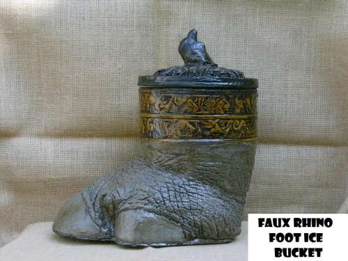 Ice Buckets: Faux Rhino Foot. Brand New Products. Collections are allowed.