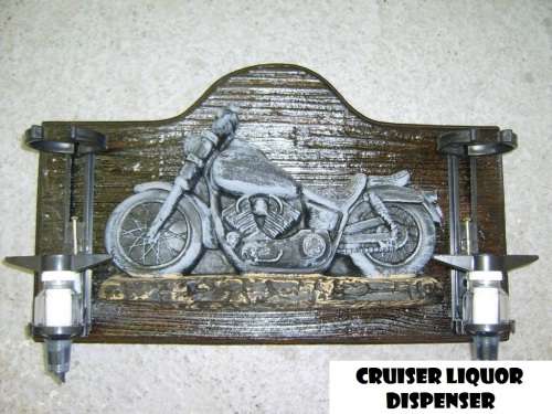 Liquor Dispensers: Cruiser Motor Bike with 2 Optic Sets. Brand New Products. Collections Allowed.