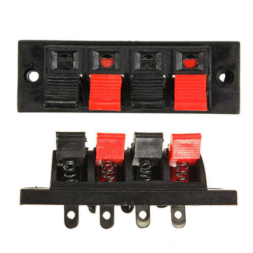 Spring Loaded Terminal Block Connectors, Red And Black Speaker Terminals. Collections Are Allowed.