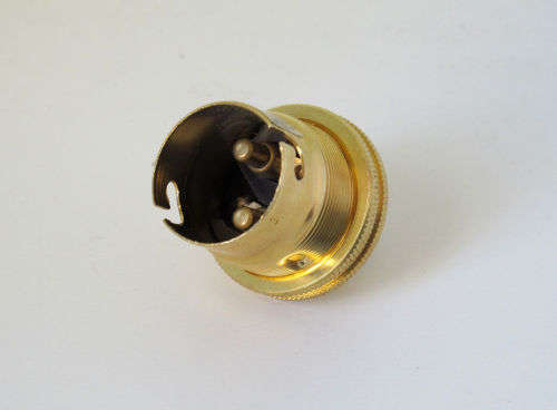 Standard B22 Brass Bayonet Clip Lamp, Light Bulb Holder, Fitting, Adaptor. Collections Are Allowed.