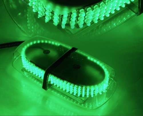 Green LED Car Roof Top Emergency Flashing Warning Strobe Light. Collections are allowed.