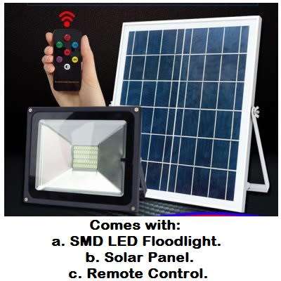 30W Solar LED Rechargeable Floodlights with Remote Control. Collections Are Allowed.