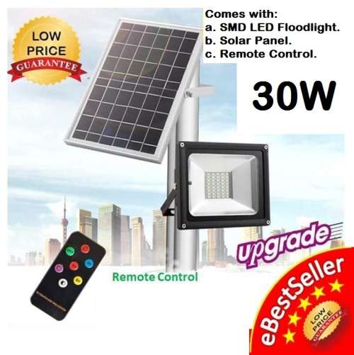 30W Solar LED Rechargeable Floodlights with Remote Control. Collections Are Allowed.