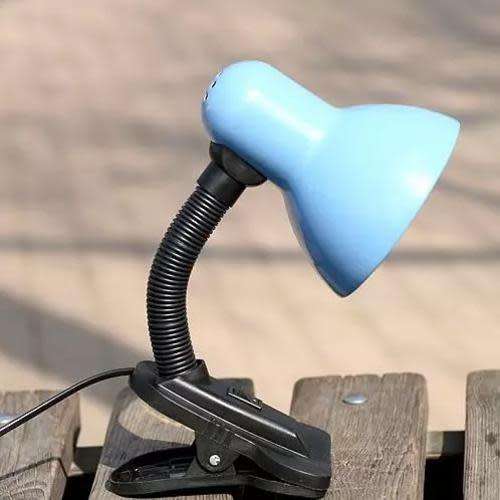 Desk Top Lamp Holder with Clip-On Flexible Gooseneck and LED Bulb. Collections Are Allowed.