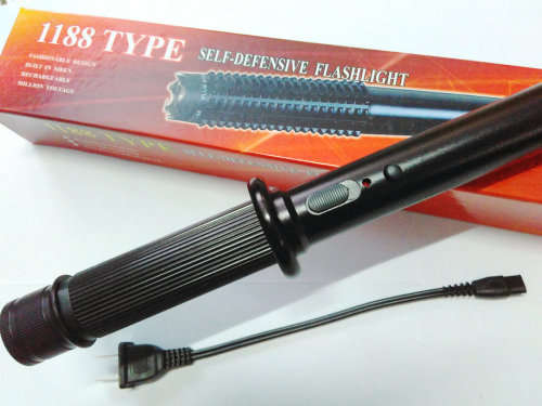 Extra Big Rechargeable LED Flashlight Torch + Electric Shock Stun Baton Device. Collections Allowed
