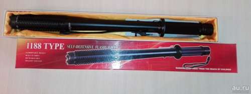 Extra Big Rechargeable LED Flashlight Torch + Electric Shock Stun Baton Device. Collections Allowed