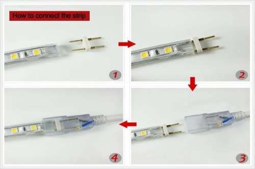 100m LED Strip Rope Light: ORANGE 220V Complete With Connector Plug + End Cap. Collections Allowed.