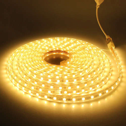 100m Warm White 220V LED Strip Light Complete Kit With Connector Plug + End Cap. Collections Allowed