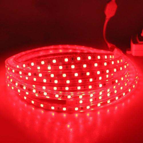 100m In Red LED Strip Rope Light 220V Complete Kit With Connector Plug + End Cap Collections Allowed