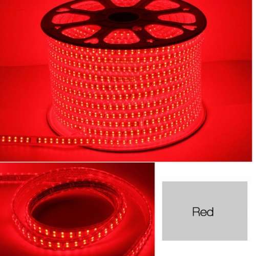 100m In Red LED Strip Rope Light 220V Complete Kit With Connector Plug + End Cap Collections Allowed