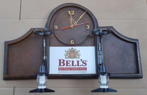 Bell`s Scotch Whisky Liquor Dispensers with a Clock and 2 Optic Sets. Brand New. Collections Allowed