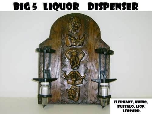Liquor Dispensers: Mini Big 5 Animal Heads with 2 Sets of Optics. Brand New. Collections Are Allowed