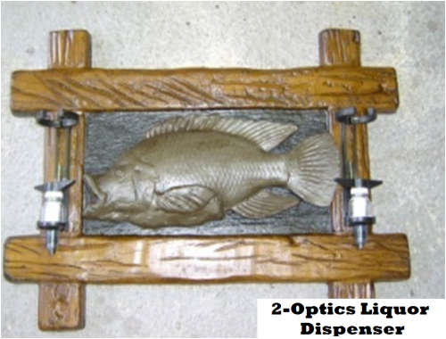 Liquor Dispenser: Fish Large + 2-Optics. Brand New Product. Collections allowed