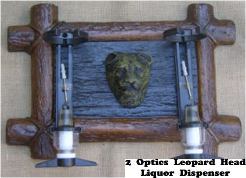 Liquor Dispensers: Leopard Head with 2 Optics and Brackets Kits. New Products. Collections Allowed.