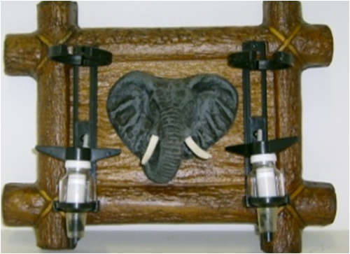Liquor Dispensers: Elephant Head with 2 Sets of Optics and Brackets. New Items. Collections Allowed.