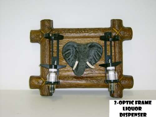 Liquor Dispensers: Elephant Head with 2 Sets of Optics and Brackets. New Items. Collections Allowed.