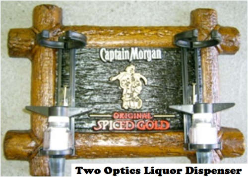 Captain Morgan Spiced Gold Liquor Dispensers with 2 Sets of Optics. Brand New. Collections Allowed.