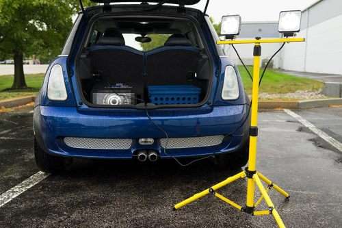 Tripod Stand: Yellow Weatherproof Compact. Collections are allowed