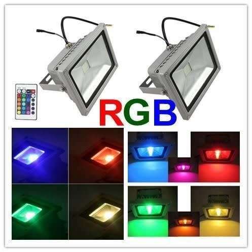 MultiColour LED RGB Floodlight: 50W 220V Waterproof + 24-Key IR Remote Control. Collections allowed.
