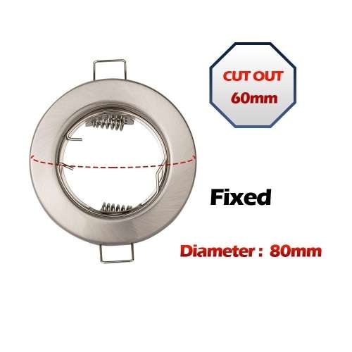 Fixed Single Ring Type In Satin Chrome Downlight Fittings / Holders / Housings. Collections Allowed.