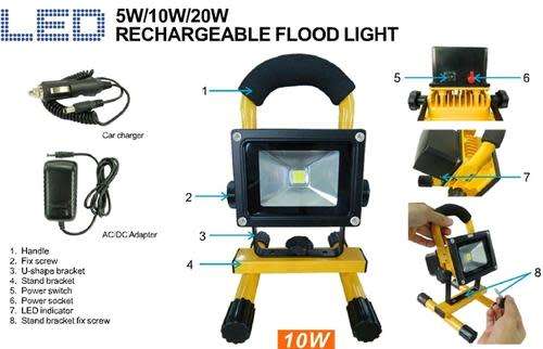Portable Rechargeable LED Project/Work Floodlight. Collections are allowed.