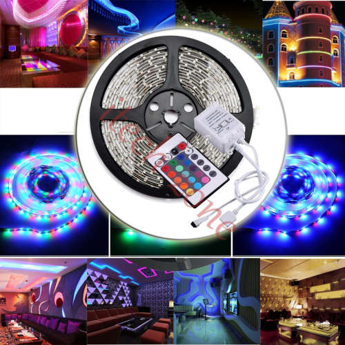 Remote Controlled RGB LED Strip Lights: 5-metre RGB Rolls with Adapter + Driver. Collections Allowed