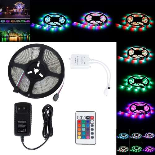 Remote Controlled RGB LED Strip Lights: 5-metre RGB Rolls with Adapter + Driver. Collections Allowed