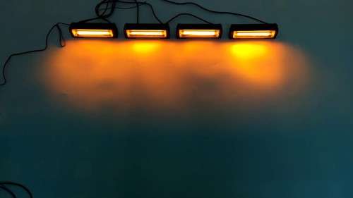 Amber Orange Yellow 4in1 Vehicle LED Cluster Strobe Flash Light Bar Kit. Collections are allowed.