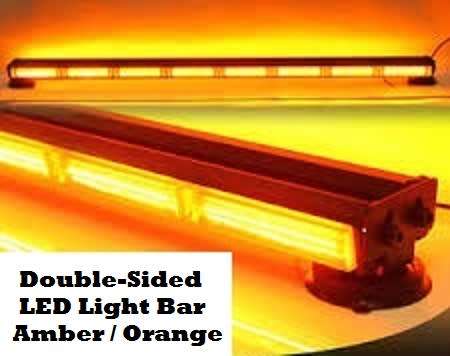 Orange Yellow Amber Vehicle LED Double Side Strobe Flash Light Bar 60cm. Collections allowed.