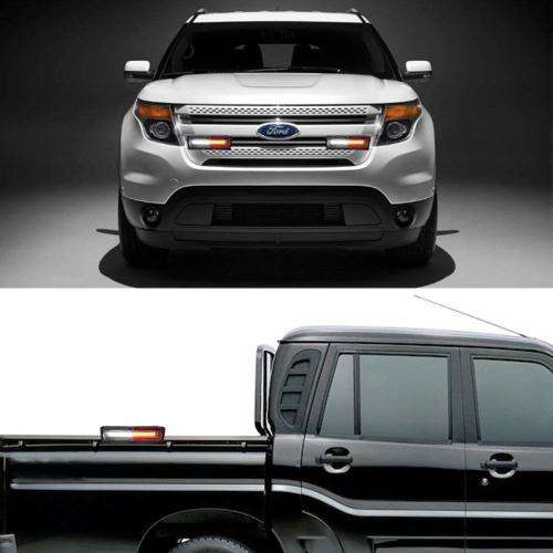 Red + White COB LED Emergency Warning Flash Cluster Strobe Grille Lights 12V. Collections Allowed.