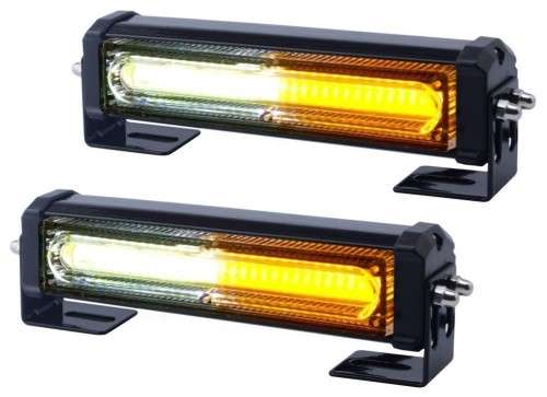 Grille Cluster Flash Strobe Lights 12V Amber + White COB LED Warning Lights. Collections Allowed.