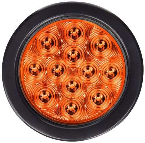 Pair Of LED Tail / Stop / Brake Lights: Round DC12V ~ 24V Amber / Orange. Collections Are Allowed.