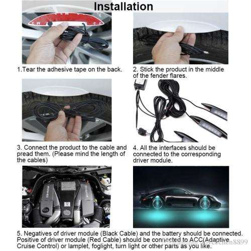 LED Car Wheels Tyre RGB MultiColour Styling Lights With Remote Control. Collections allowed.