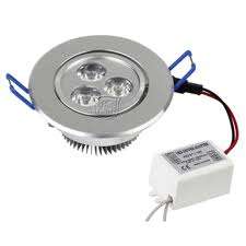 LED LIGHT BULBS: 3W CEILING SPOTLIGHT / DOWNLIGHT ALUMINIUM HOUSING WITH SWIVEL FUNCTION