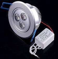 LED LIGHT BULBS: 3W CEILING SPOTLIGHT / DOWNLIGHT ALUMINIUM HOUSING WITH SWIVEL FUNCTION
