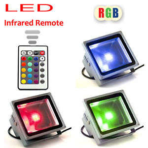 MultiColour LED RGB Floodlight: 50W 220V Waterproof + 24-Key IR Remote Control. Collections allowed.