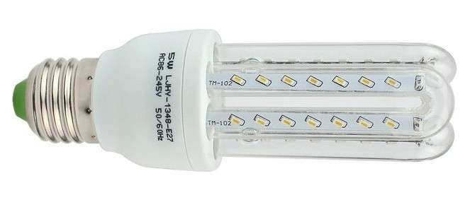 LED Light Bulbs: 5W U-Shape Energy Saver Corn Design 220V in E27 and B22. Collections allowed
