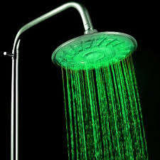 LED COLOUR-SPRAY SHOWER HEADS: GREEN