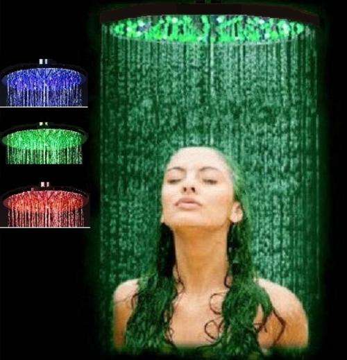 LED COLOUR-SPRAY SHOWER HEADS: RGB MULTI-COLOUR