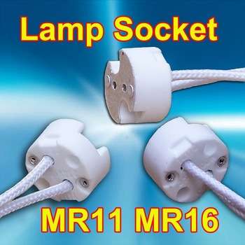 MR16 / MR11 / GU5.3 / G4 Base LED/Halogen Ceramic Bulb Wired Connector/Socket. Collections Allowed.