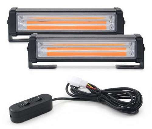Amber COB LED Emergency Hazard Warning Flash Cluster Strobe Grille Lights 12V. Collections allowed.