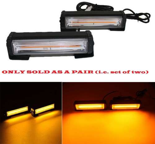 Amber COB LED Emergency Hazard Warning Flash Cluster Strobe Grille Lights 12V. Collections allowed.