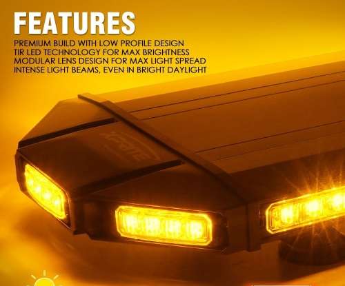 Squadron Leader Amber LED Roof Top Flash Strobe Light Black Hawk Stealth Design. Collections Allowed