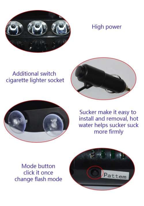 Dashboard Windscreen LED Strobe Flash Vehicle Dash Light. Yellow Amber Orange. Collections Allowed.
