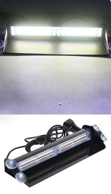 Cool White COB LED Windscreen Dashboard Vehicle Strobe Flash Dash Light Bar. Collections Are Allowed