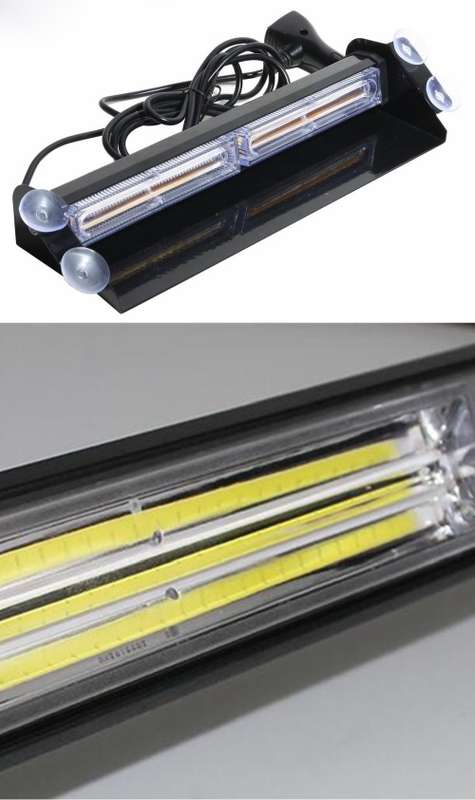 Cool White COB LED Windscreen Dashboard Vehicle Strobe Flash Dash Light Bar. Collections Are Allowed