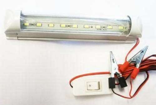 LED Flourescent Tube Light: 12V Clear Cover Complete with Wiring. Collections allowed